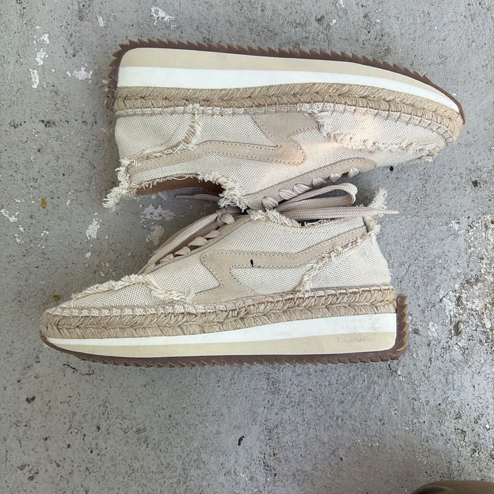 rag & bone Beige Frayed Espadrille Sneakers - Picture 2 of 8